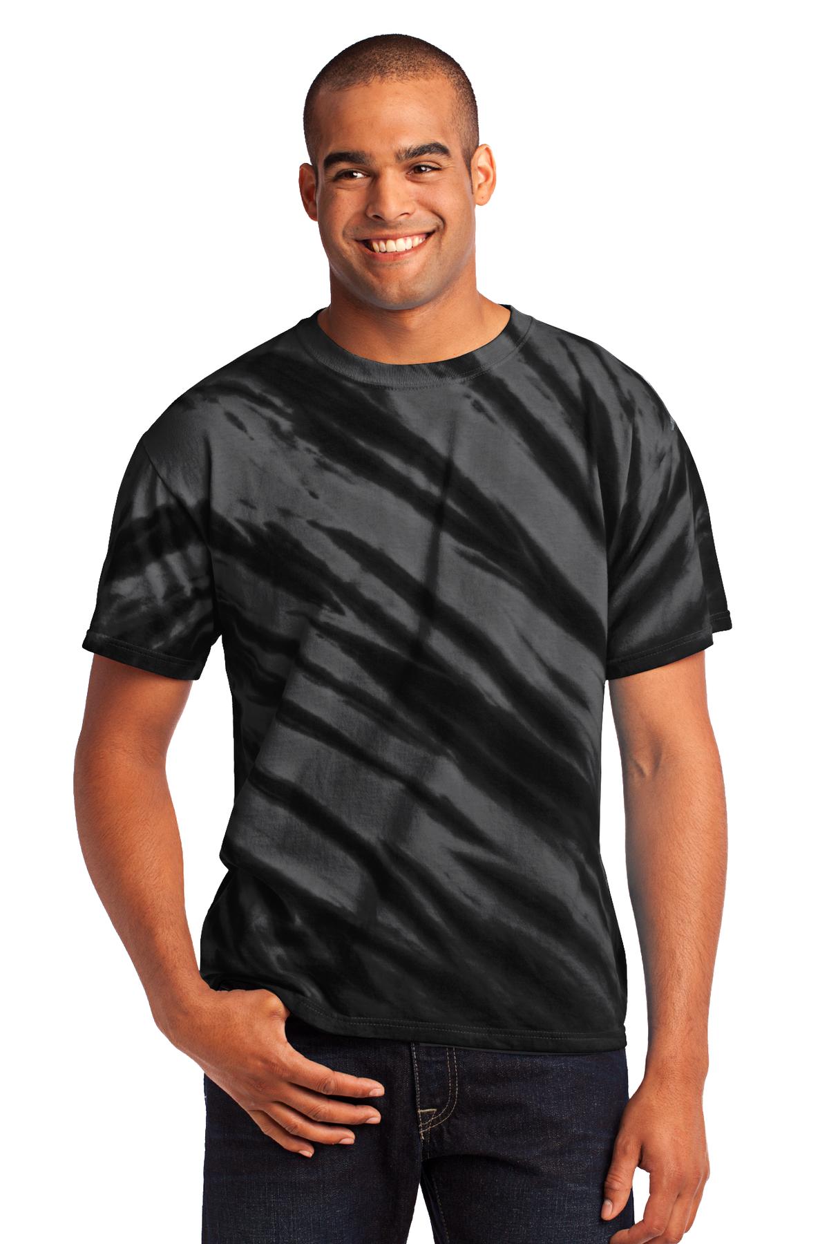 Port & Co Tiger Stripe Tie-Dye Tee. PC148