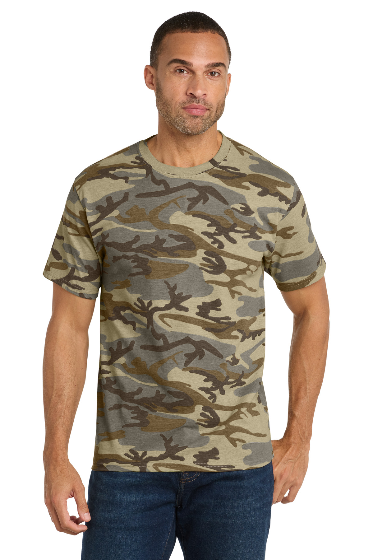 Port & Co Core Cotton Camo Tee.  PC54C