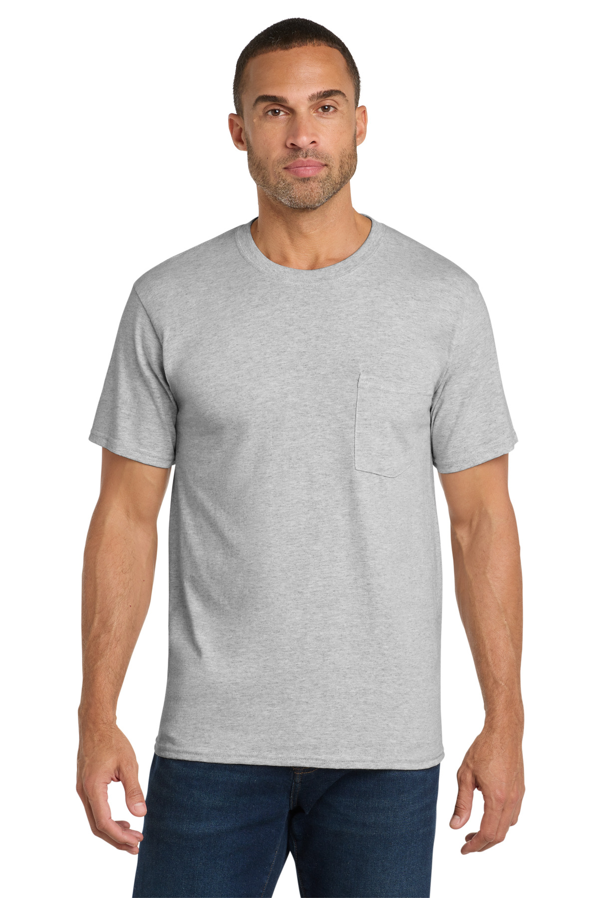 Port & Co Core Cotton Pocket Tee. PC54P
