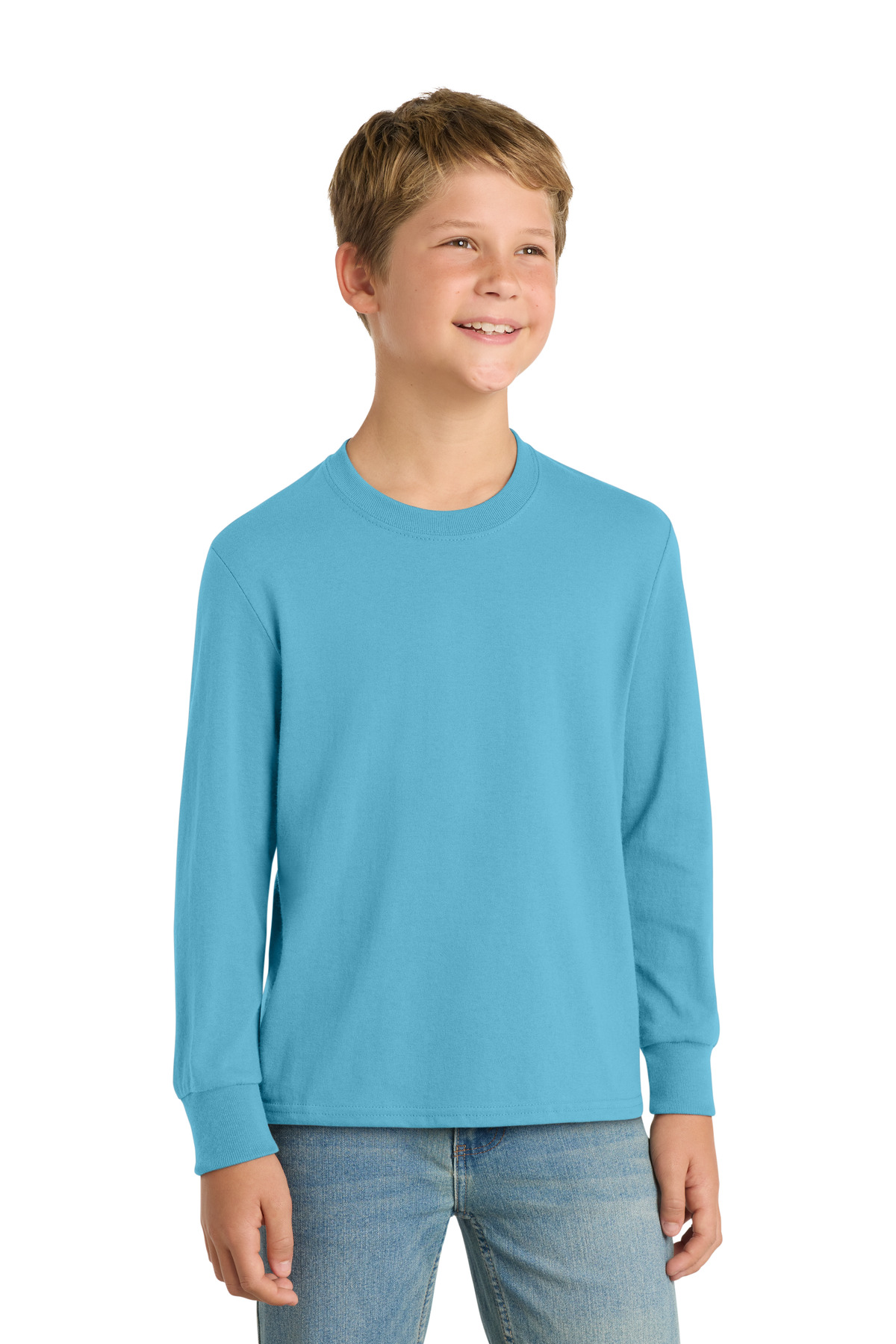 Port & Co Youth Long Sleeve Core Cotton Tee. PC54YLS