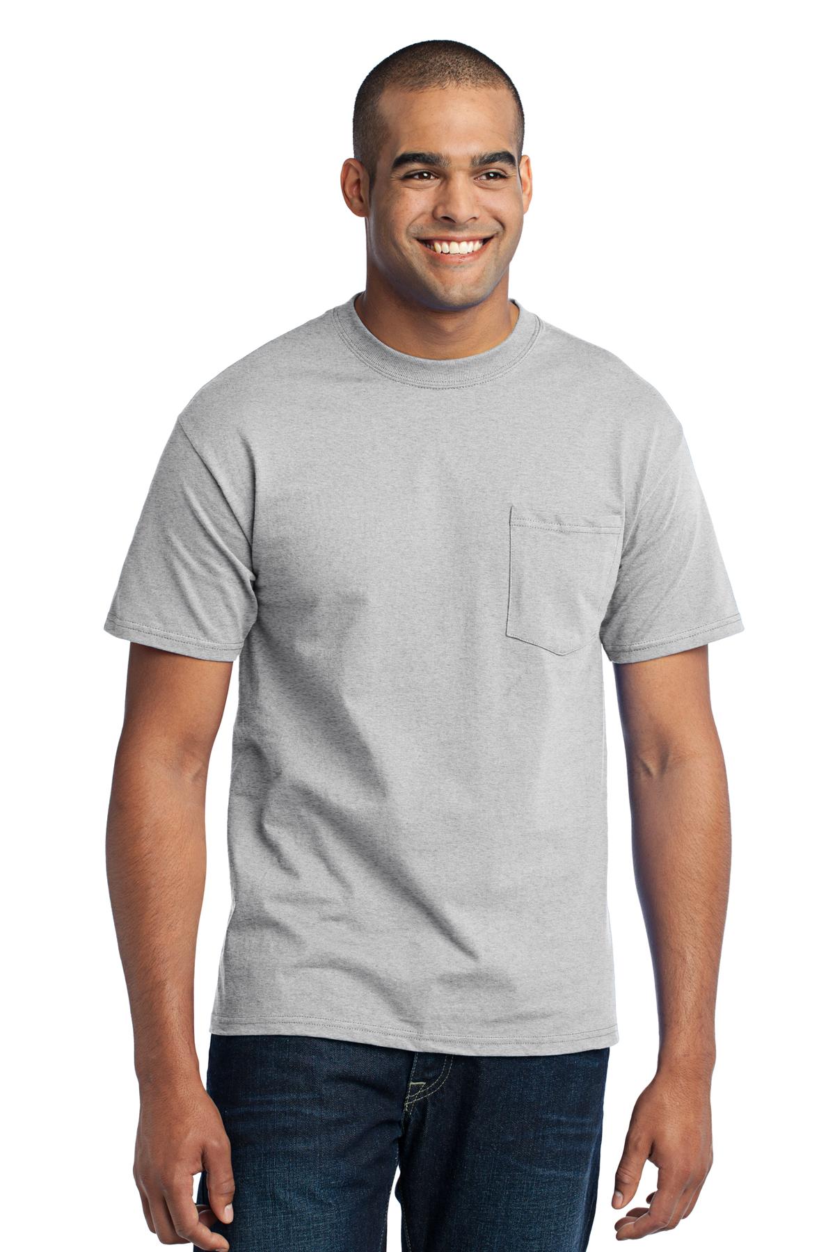 Port & Co Core Blend Pocket Tee. PC55P