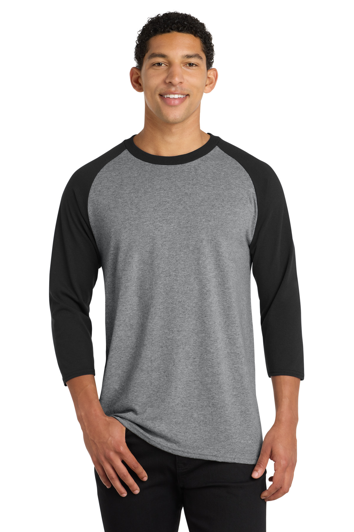 Port & Co Core Blend 3/4-Sleeve Raglan Tee. PC55RS