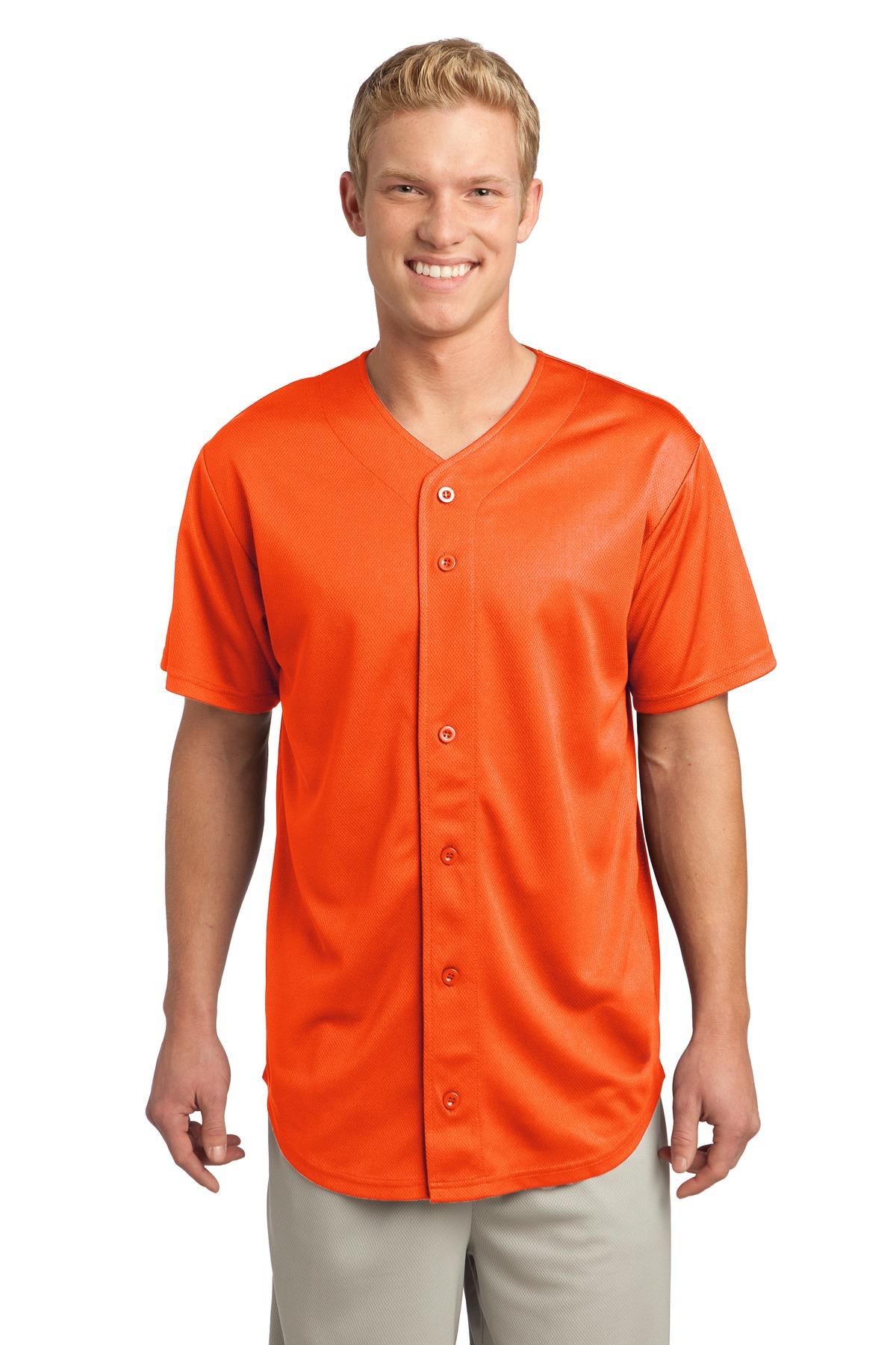 Sport-Tek PosiCharge Tough Mesh Full-Button Jersey. ST220