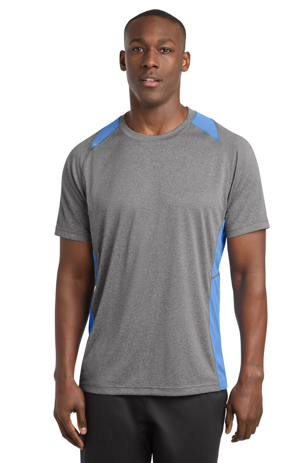 Sport-Tek Heather Colorblock Contender Tee. ST361