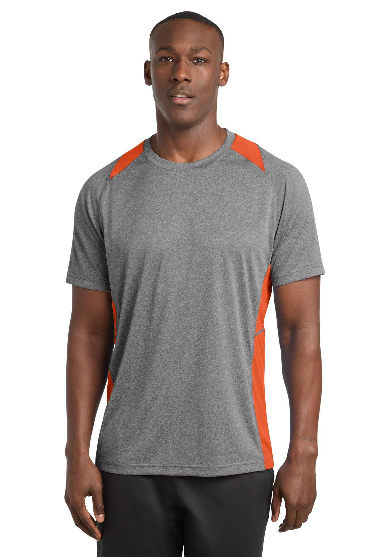 Sport-Tek Heather Colorblock Contender Tee. ST361