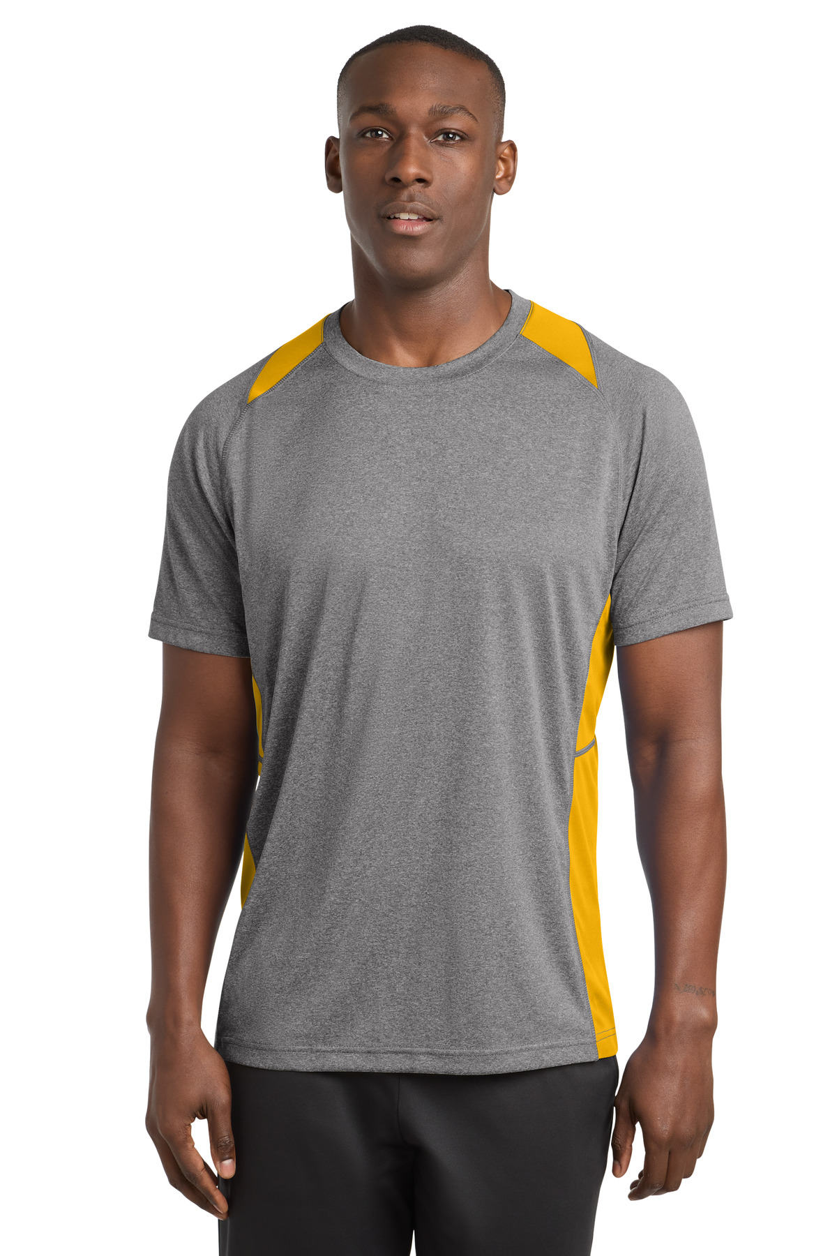 Sport-Tek Heather Colorblock Contender Tee. ST361