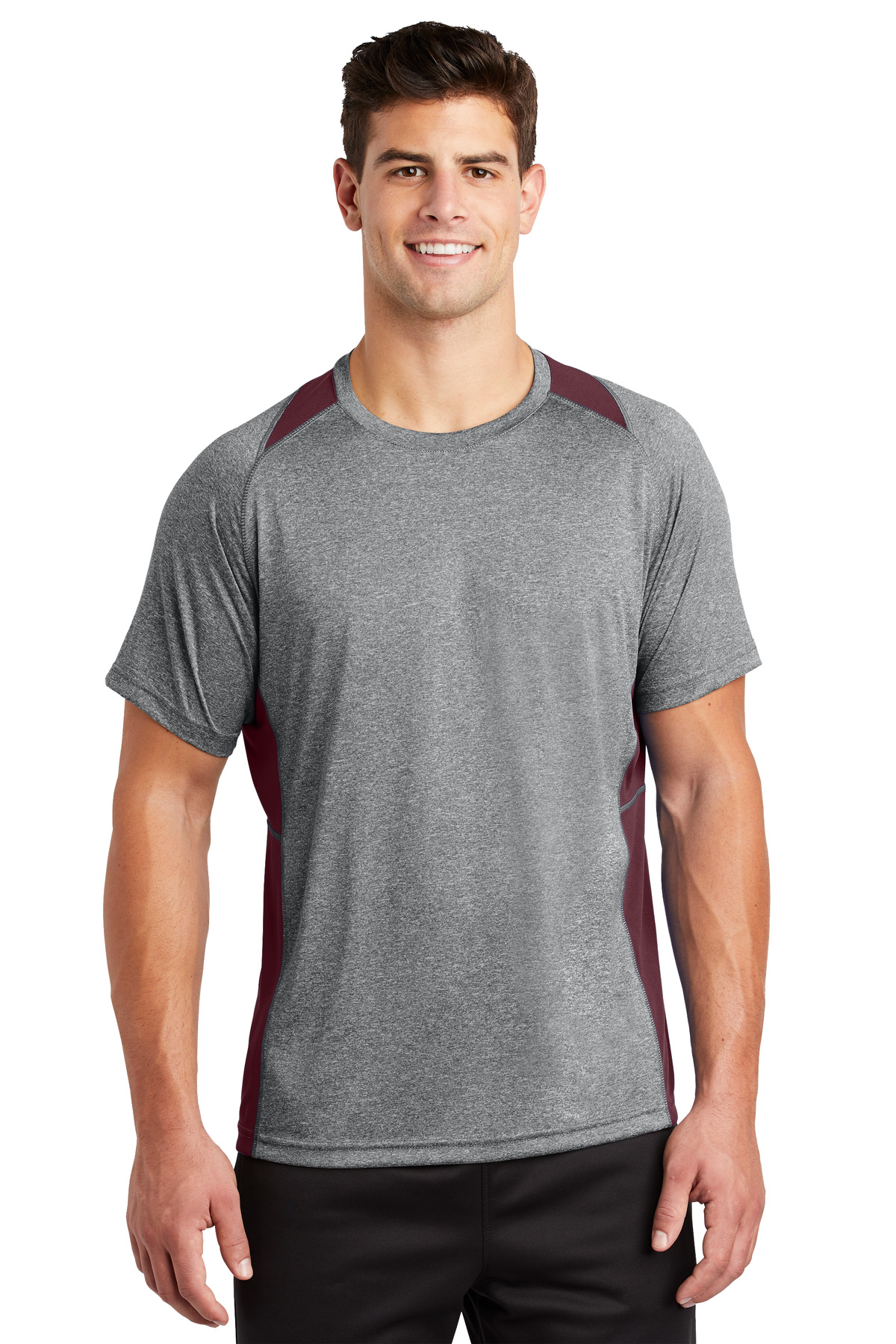 Sport-Tek Heather Colorblock Contender Tee. ST361