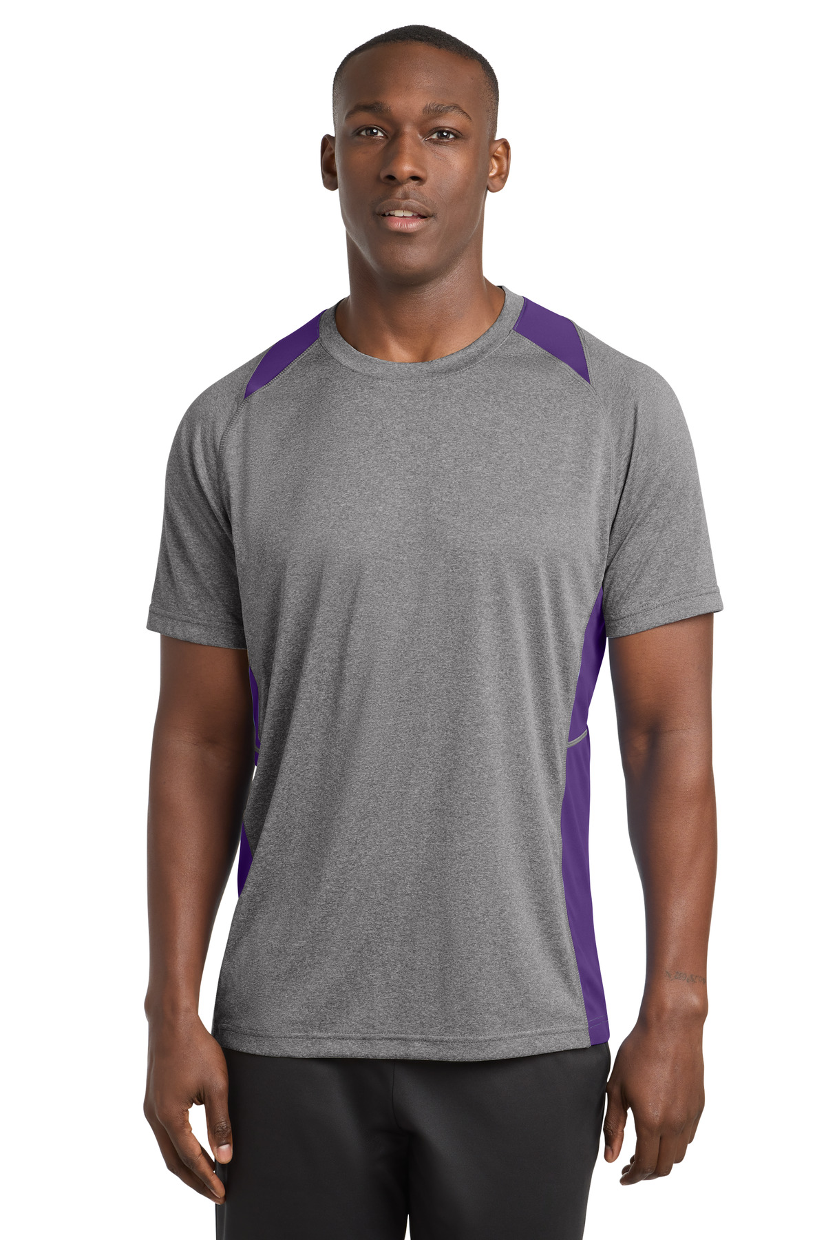 Sport-Tek Heather Colorblock Contender Tee. ST361