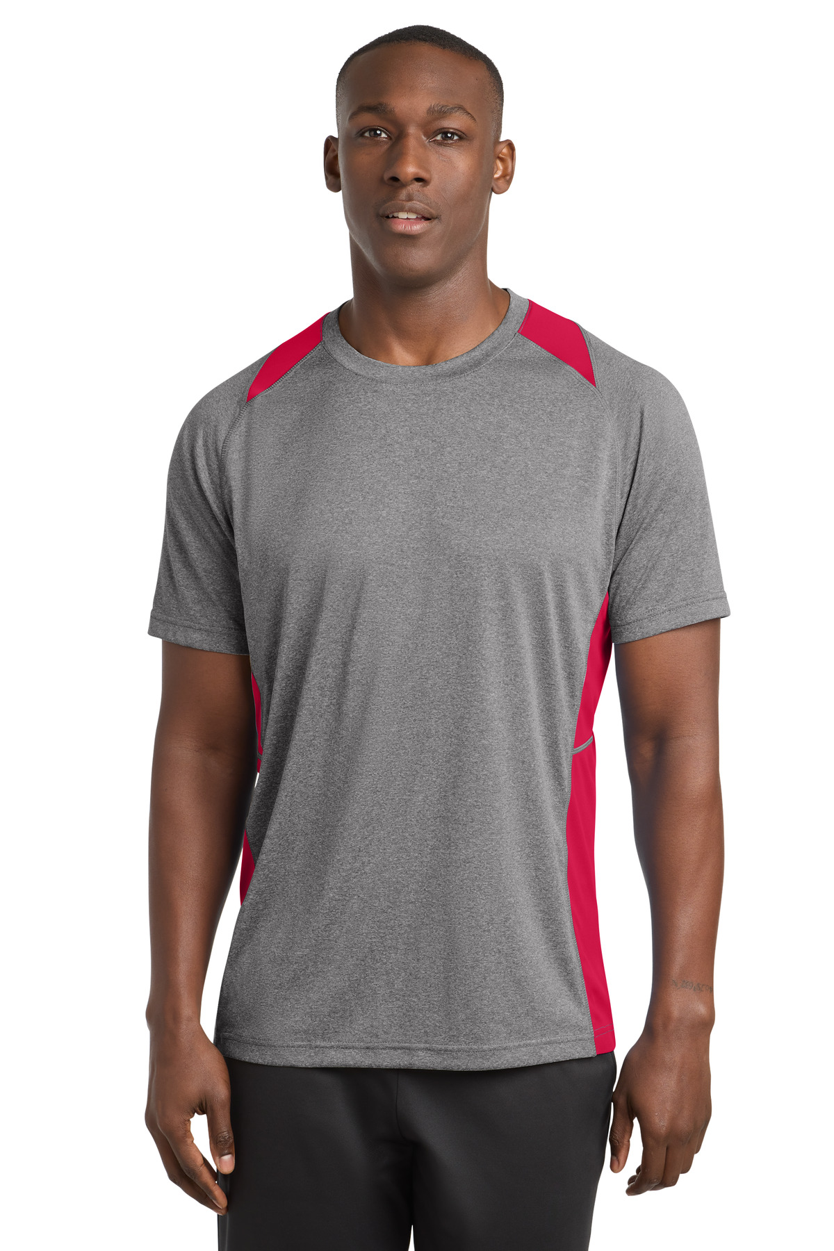 Sport-Tek Heather Colorblock Contender Tee. ST361