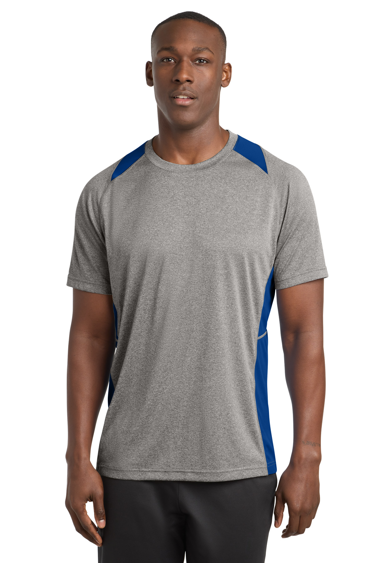 Sport-Tek Heather Colorblock Contender Tee. ST361