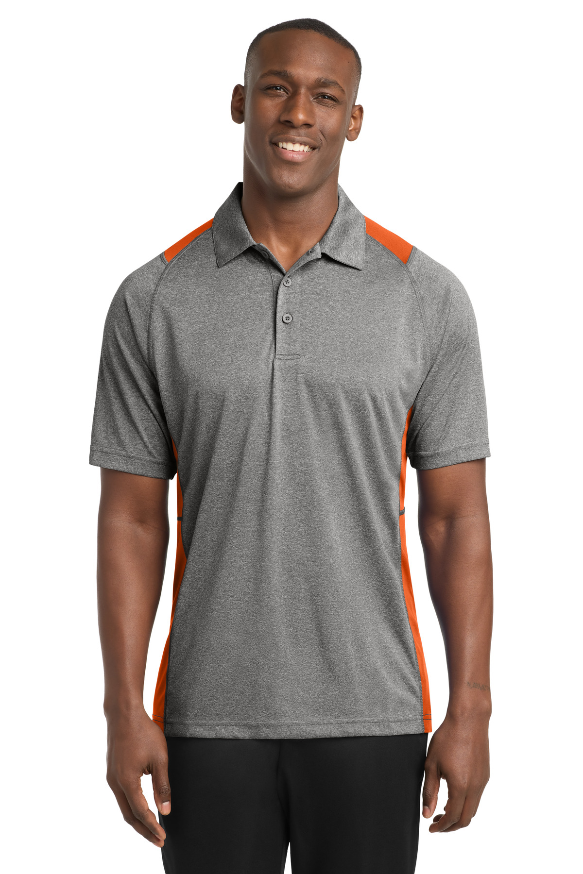Sport-Tek Heather Colorblock Contender Polo. ST665