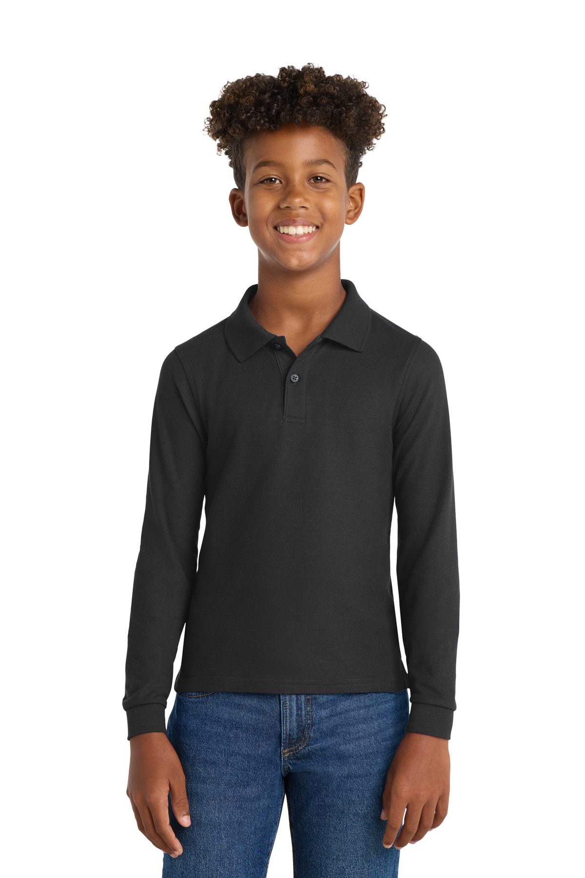 Port Authority Youth Long Sleeve Silk Touch Polo.  Y500LS