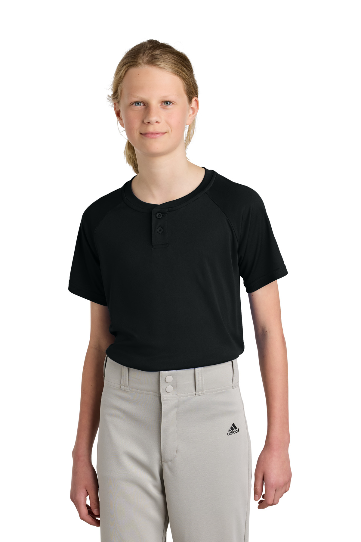Sport-Tek Youth PosiCharge Competitor 2-Button Henley YST359