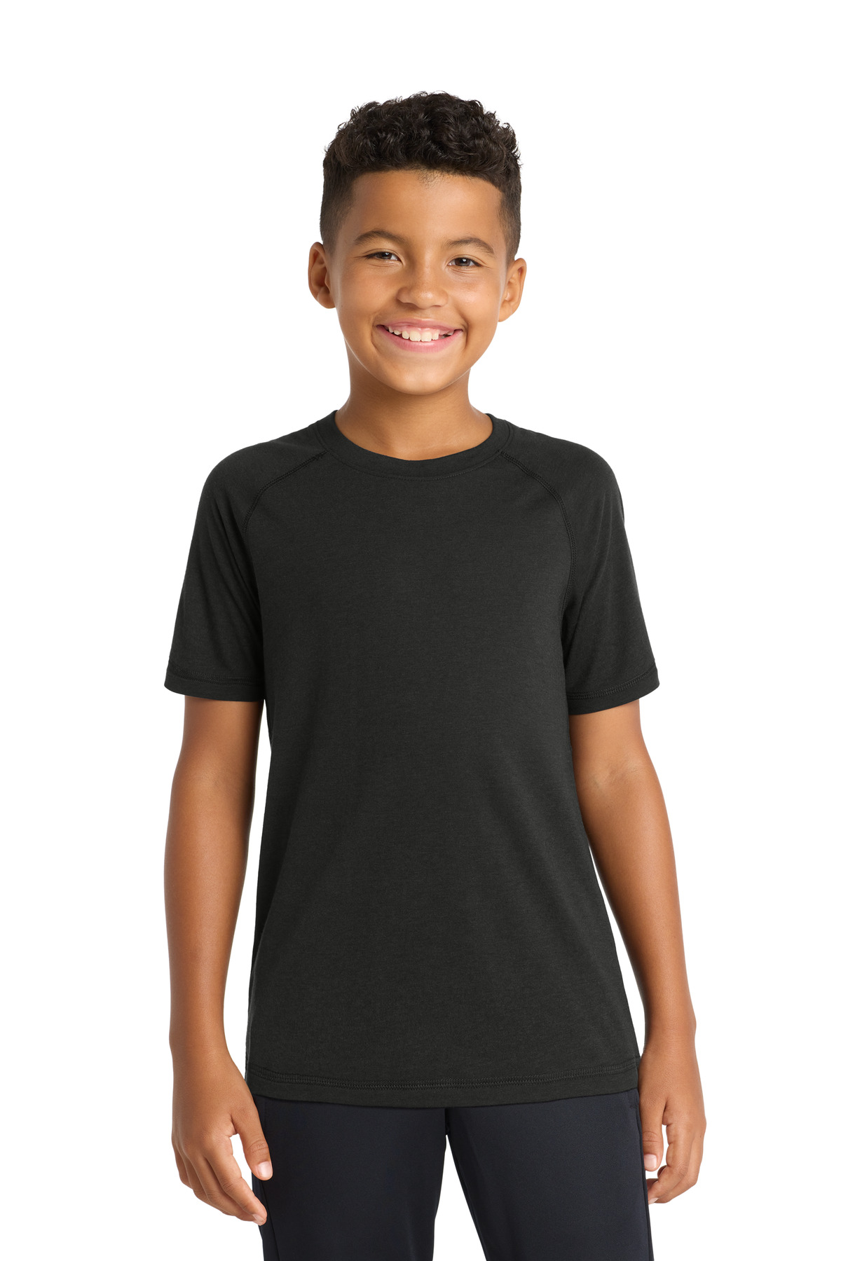 Sport-Tek  Youth PosiCharge  Tri-Blend Wicking Raglan Tee. YST400